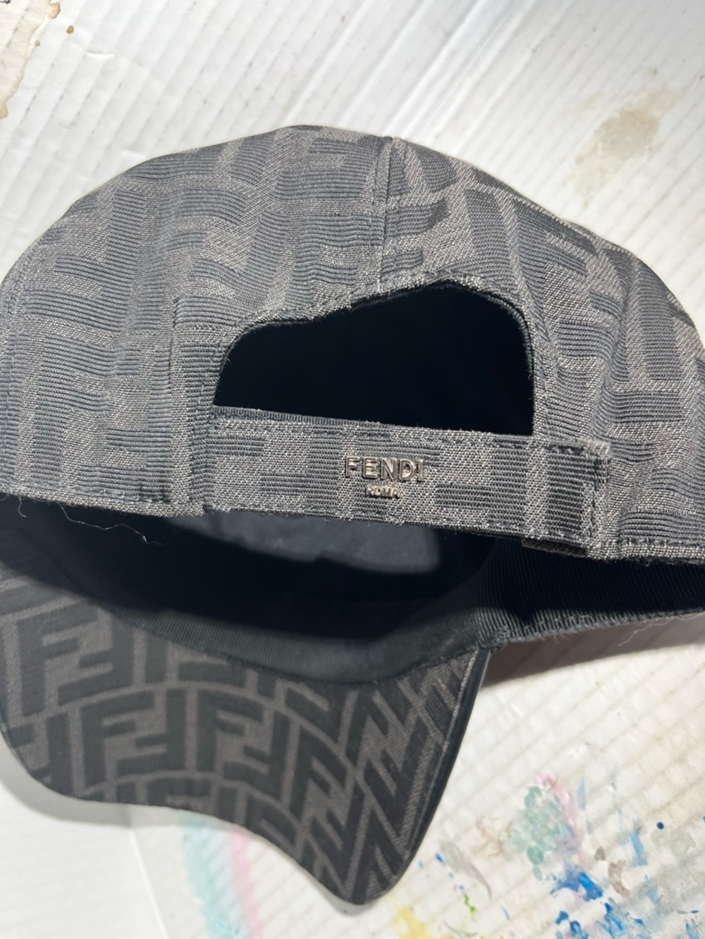 Fendi FF Logo Baseball Cap - Black and Gray - Picture 2 of 3
